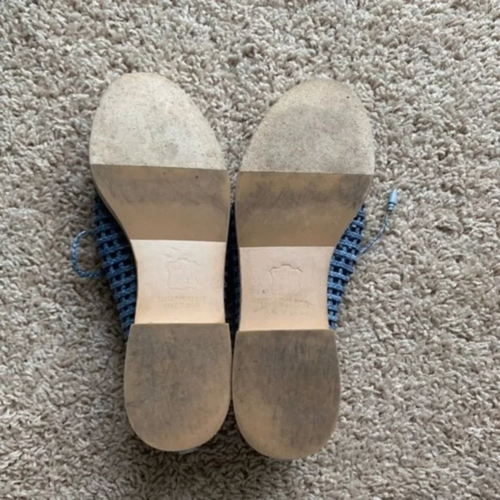 COPY - Stuart Weitzman Blue Jazzygirl Raffia Oxfords 7.5 - Picture 5 of 6